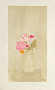 Bouquet de roses au fond gris