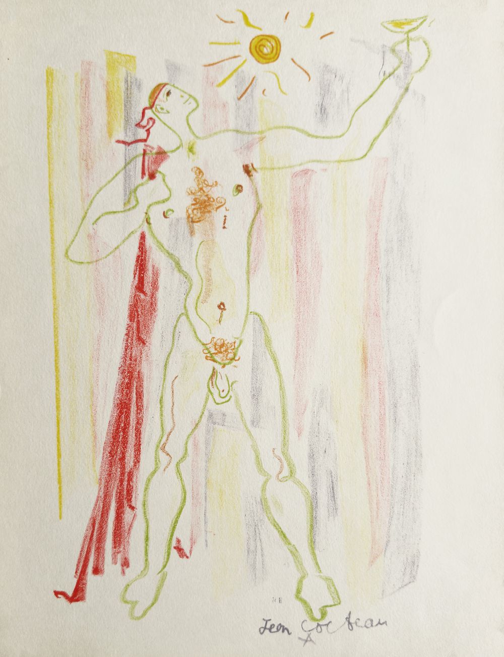 Montagnes marines - Nu à la cape rouge au soleil