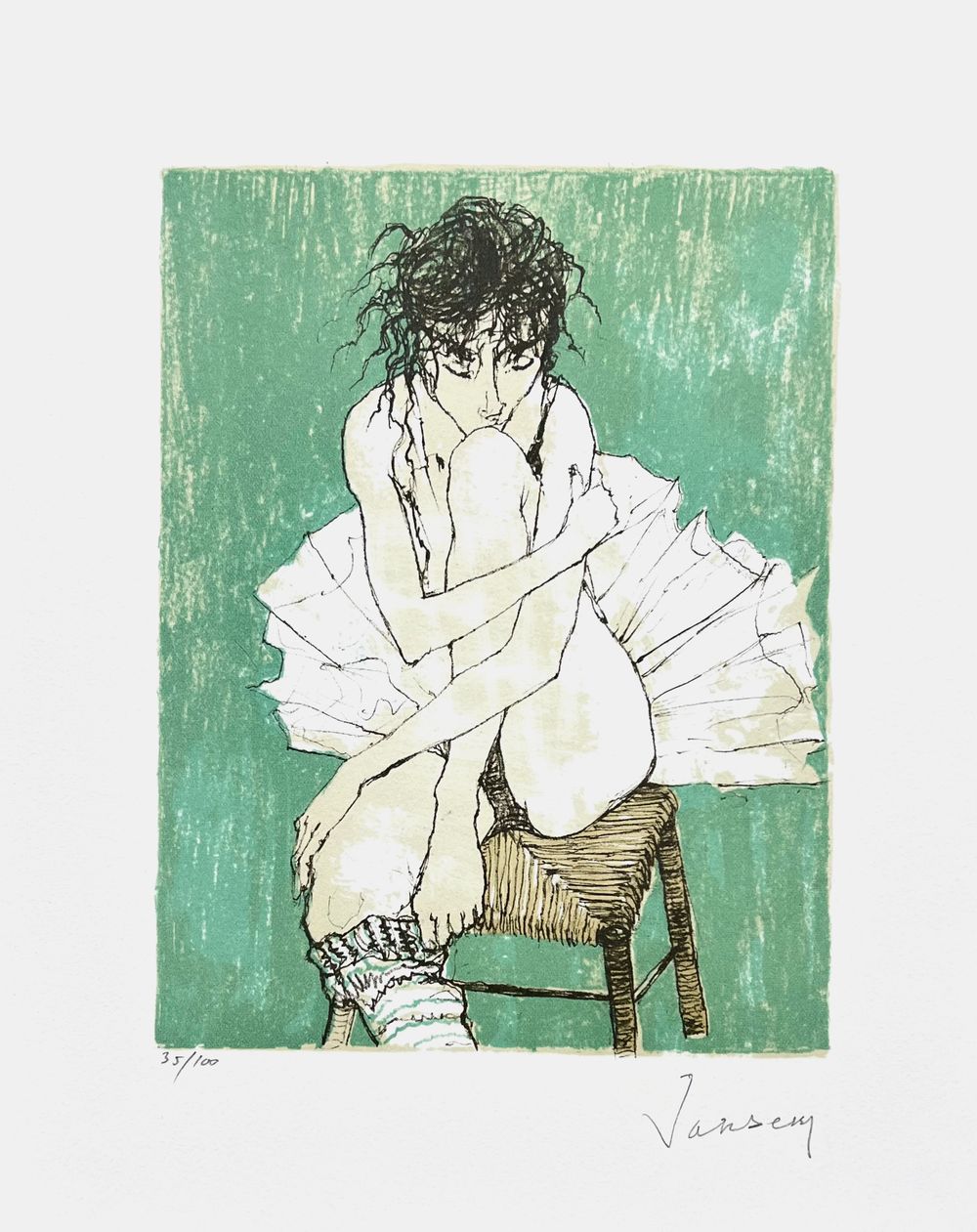 Serie ballerines : Ballerine sur fond vert