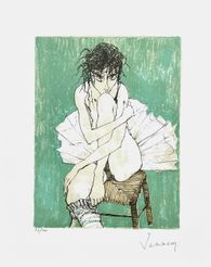 Serie ballerines : Ballerine sur fond vert