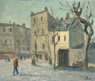 Place animée à Rouen en hiver