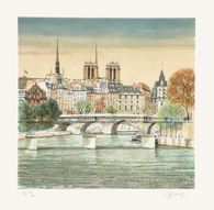 Paris - Perspective sur le Pont des Arts