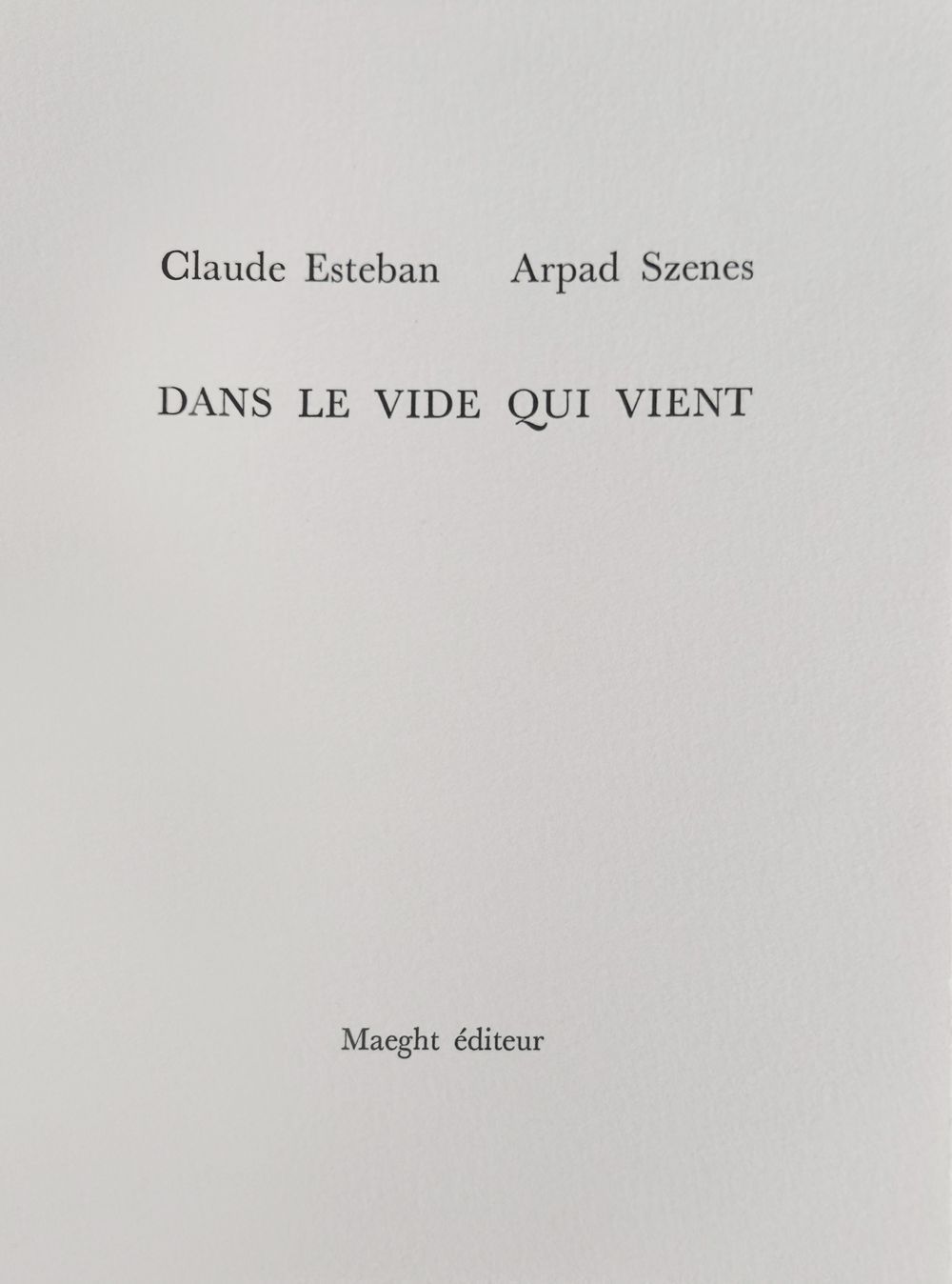 Dans le vide qui vient - Texte Claude Esteban (6 gravures signées)