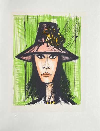 ベルナール・ビュッフェ、「Femme au grand chapeau」 ベルナール・ビュッフェ、「Femme au grand chapeau」