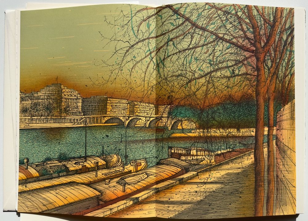 Paris sur Seine (illustrated book + original drawing)