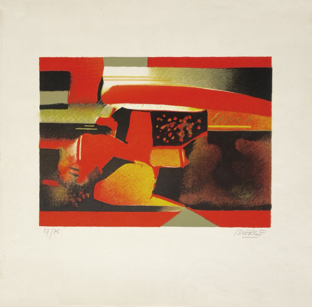 Composition en rouge et or