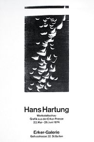 HANS HARTUNG Poster Plakat Affiche Galerie im Erker Original-Holzzschnitt! 