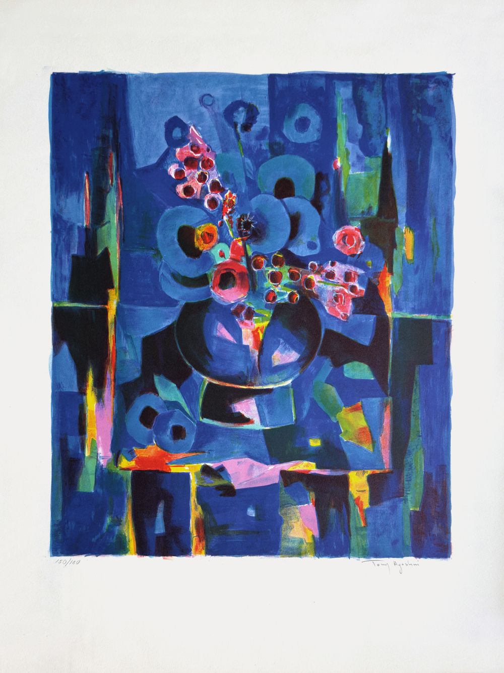 Bouquet au vase bleu