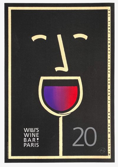 お部屋のインテリアにフランス製リトポスター「Willi’s Wine Bar」 お部屋のインテリアにフランス製リトポスター「Willi's Wine Bar