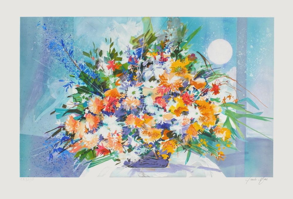 フランスCLAUDE MARS リトグラフです Place-des-Arts - Claude MARS : Bouquet V