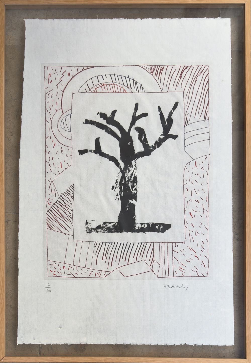 Arbre central, au rouge