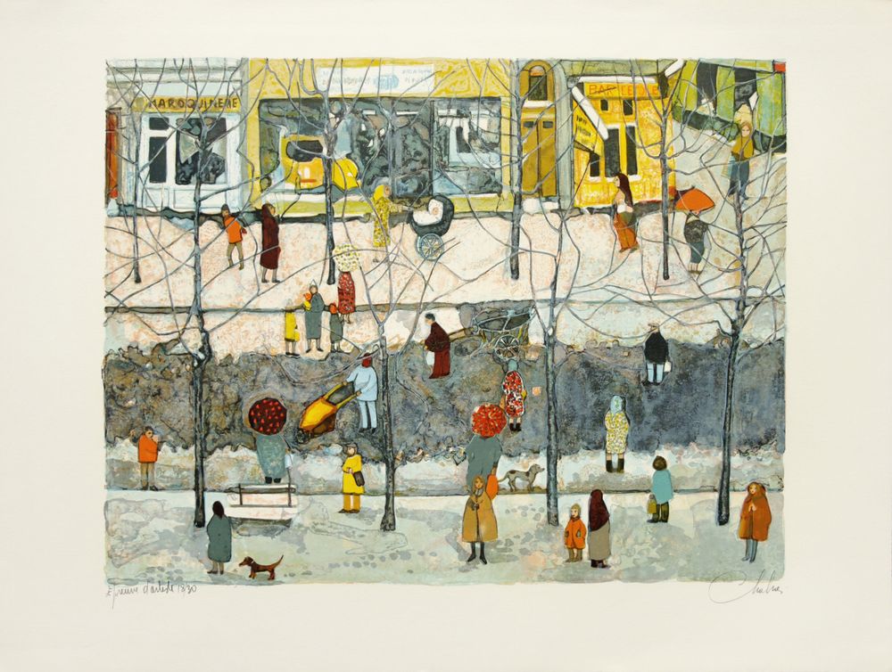 La rue Ordener en hiver