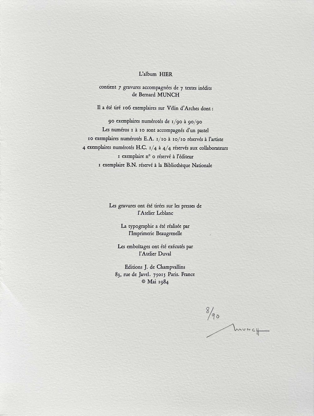 Hier - 1 pastel et 7 gravures signés 