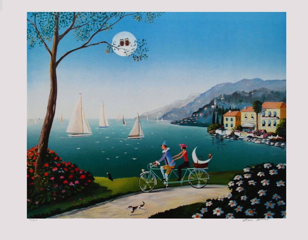 ALAIN,DANIEL BONNEC lithograph （Place-des-Arts - Alain and