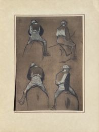 Pastels et dessins - Etude de jockeys de dos