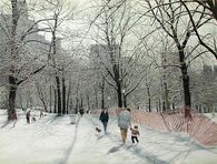Central Park, path in winter (NYC)