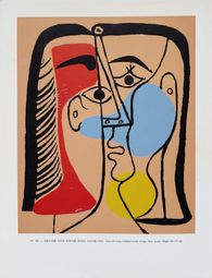 XXe Siècle - Grande tête rouge bleu jaune