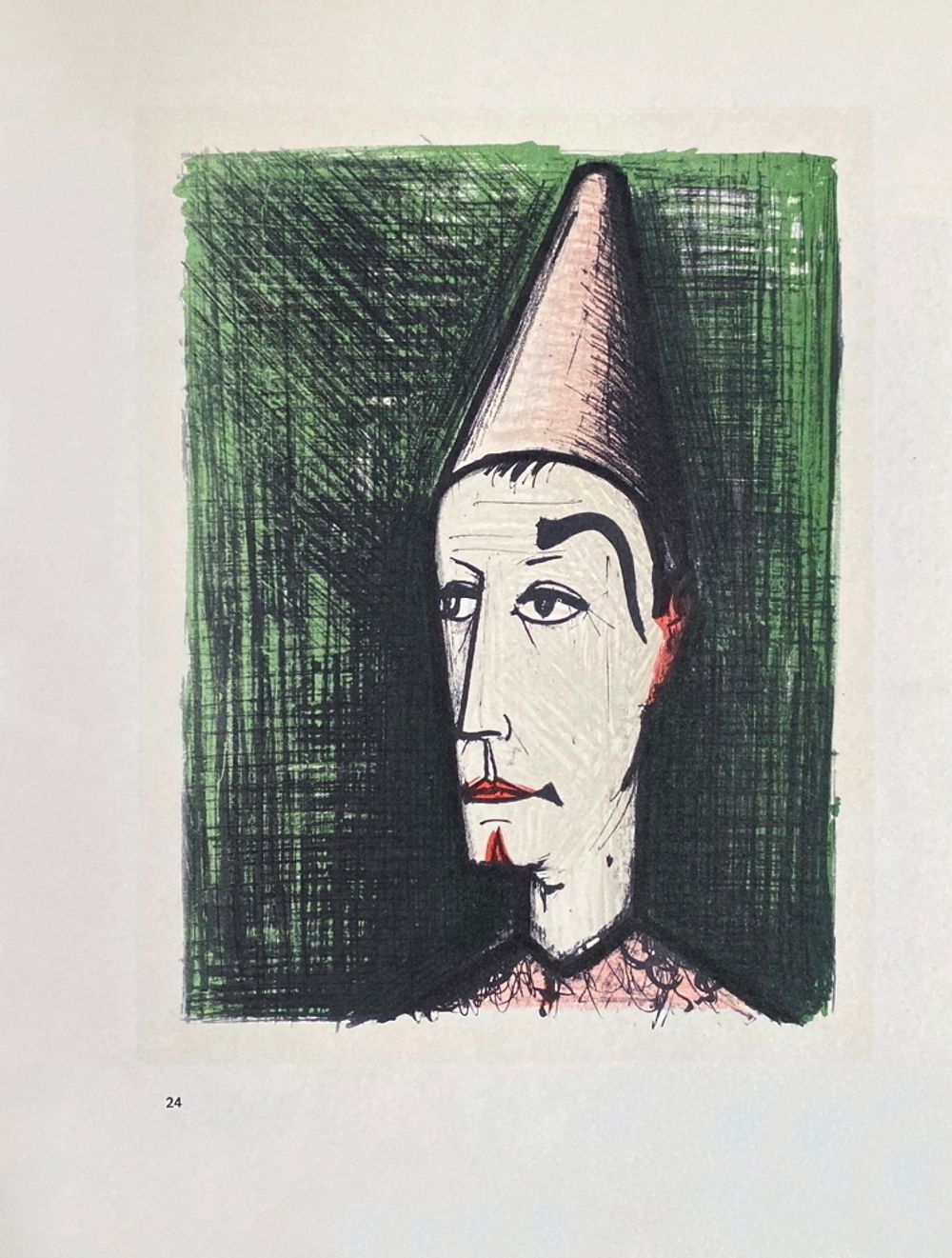 Place-des-Arts - Bernard BUFFET : BL serie 24 - Le clown au fond vert