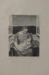 Maternité à la fenêtre ouverte