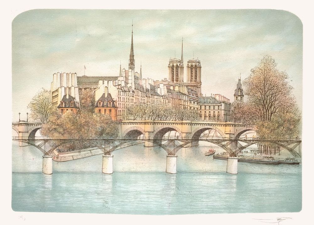 Paris - Perspective du Pont des Arts et du Pont-Neuf