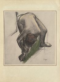 Pastels et dessins - Etude pour la danseuse nouant son chausson