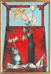 Nature morte à la table rouge