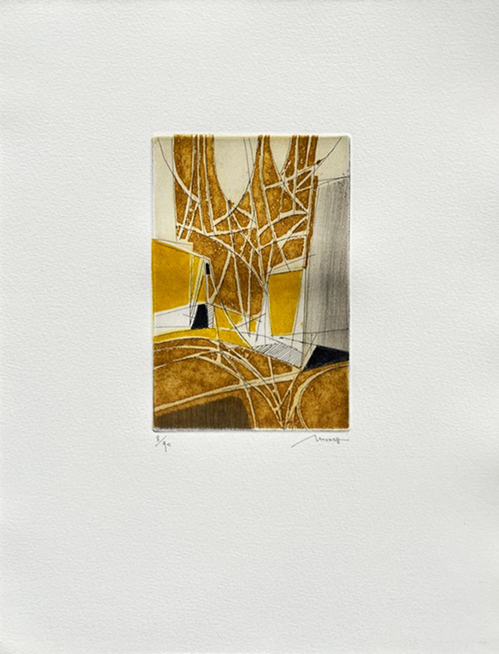 Hier - 1 pastel et 7 gravures signés 