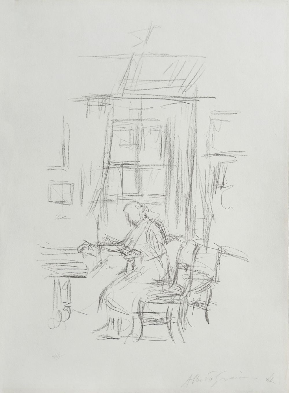 La mère de l'artiste à la fenêtre à stampa