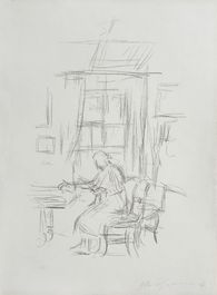 La mère de l'artiste à la fenêtre à stampa