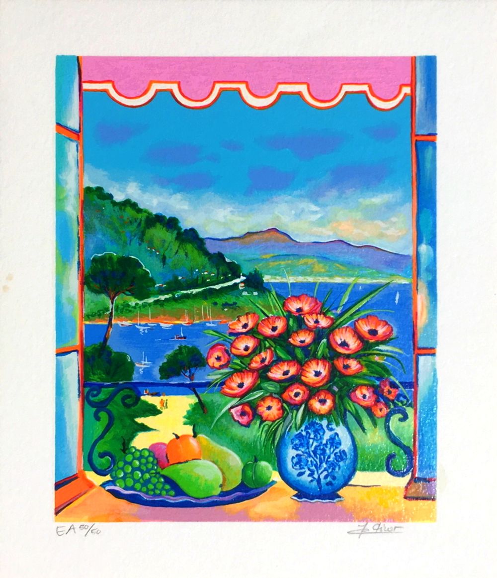 French Riviera - Fenêtre au store mauve