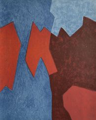 Composition rouge et bleue