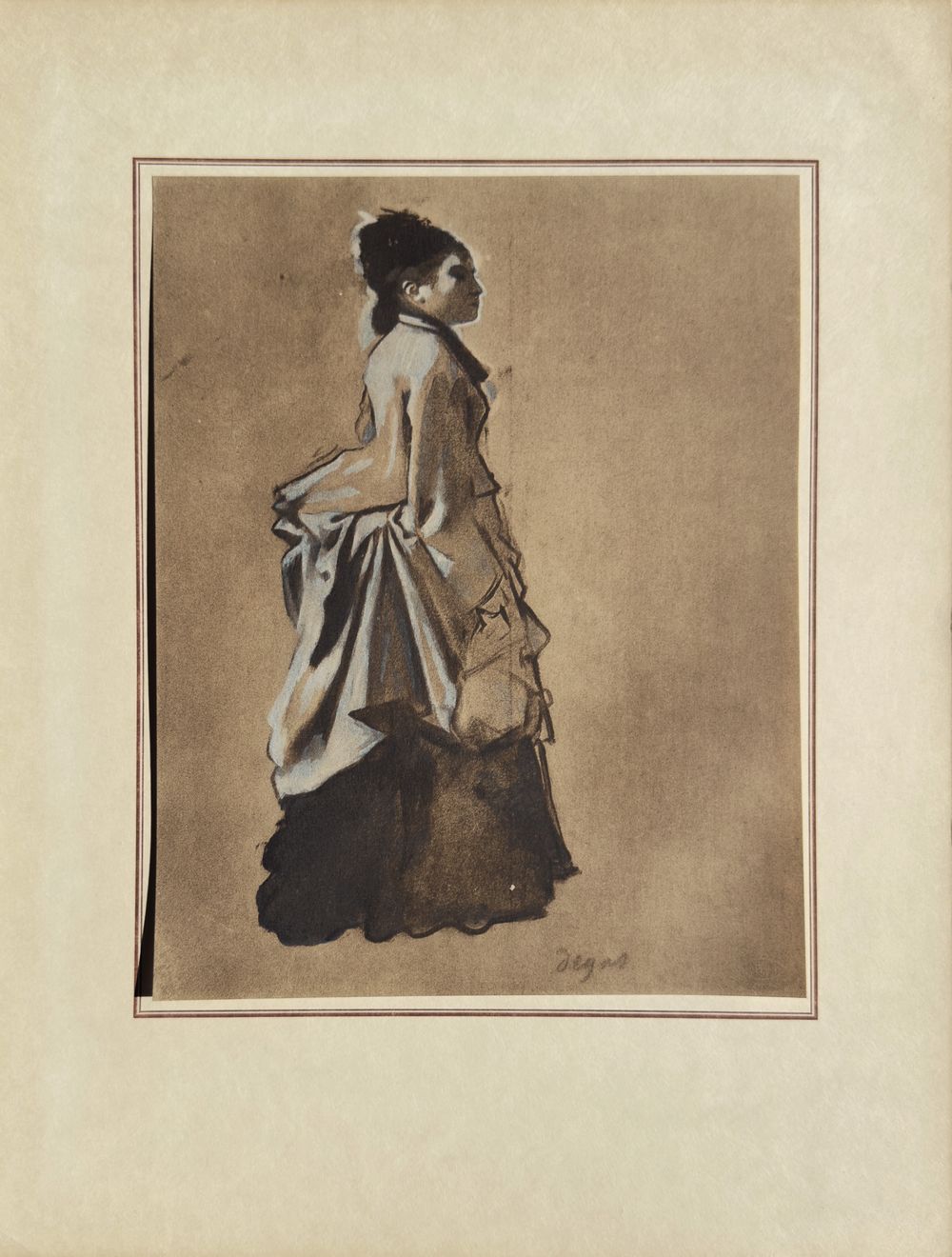Pastels et dessins - Jeune femme en costume de ville