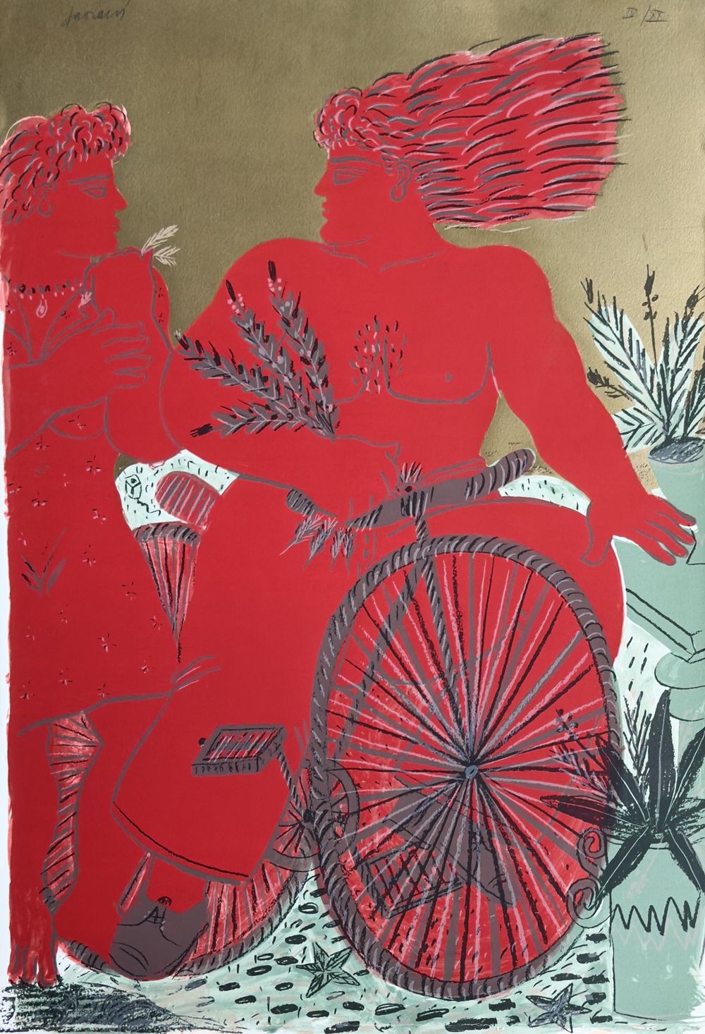 Cycliste rouge