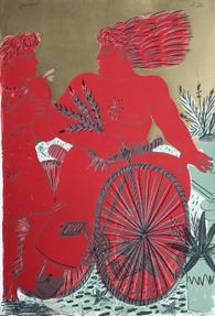 Cycliste rouge