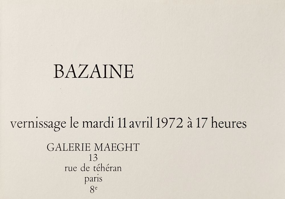 Carton d'invitation - Galerie Maeght 1972 — vue 2