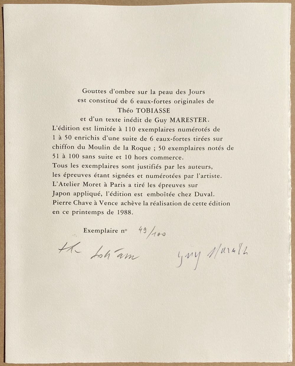 Gouttes d'ombre sur la peau des jours (6 gravures) — vue 8