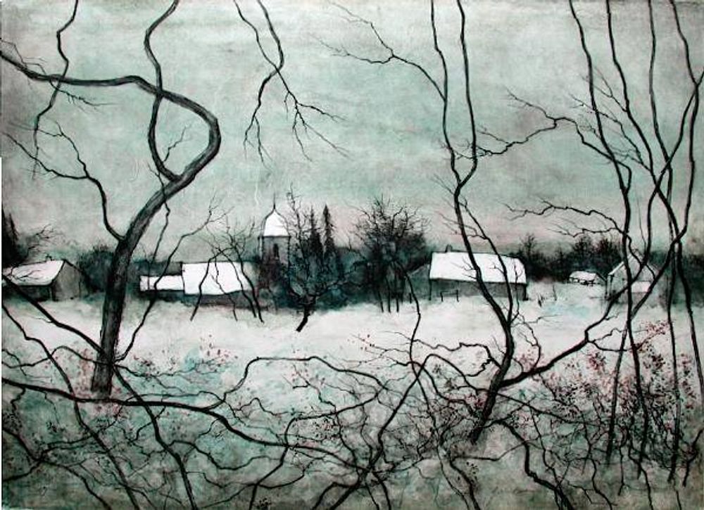 Village sous la neige