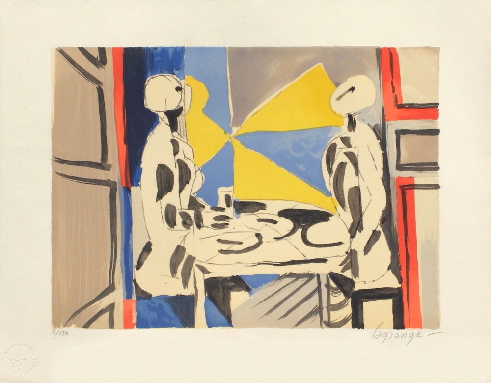 Deux personnages à table