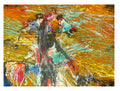 Retour II - (gravure rehaussée à l'acrylique)