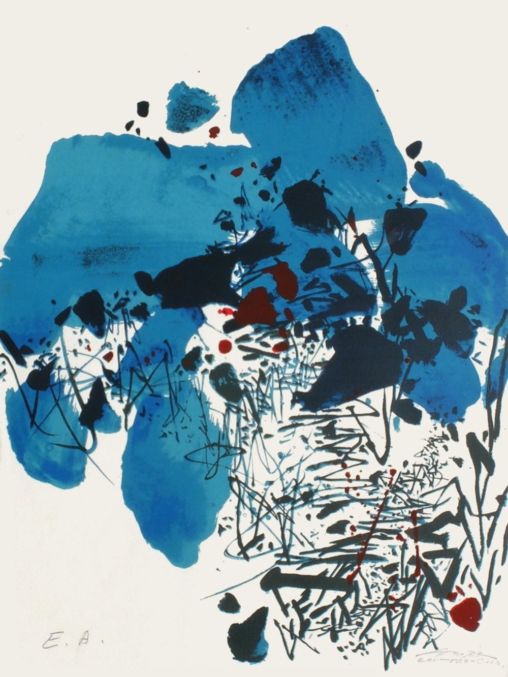 Paysage bleu