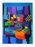 Nature morte guitare et échecs