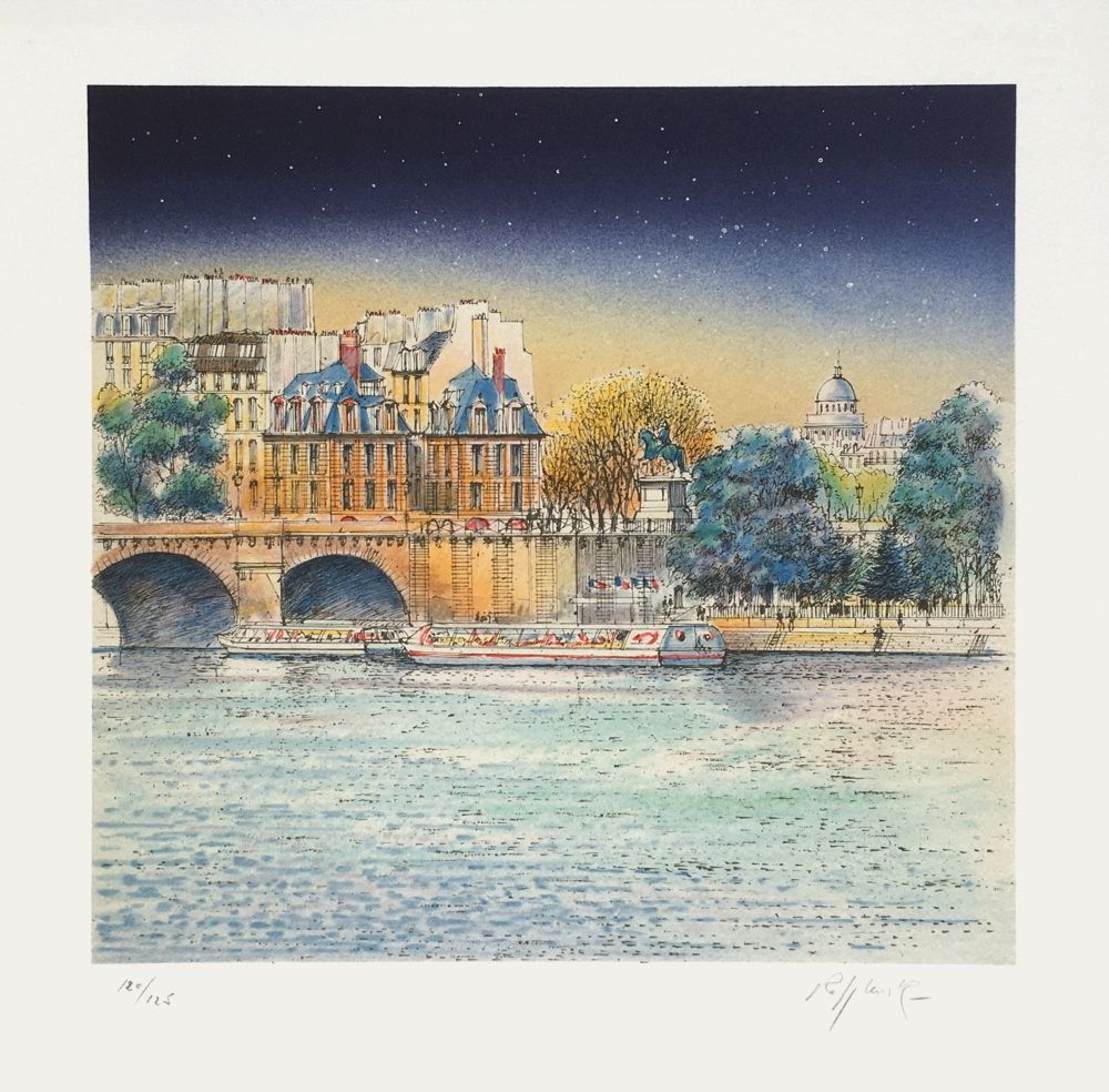 Paris - La pointe du Vert-Galant effet de nuit