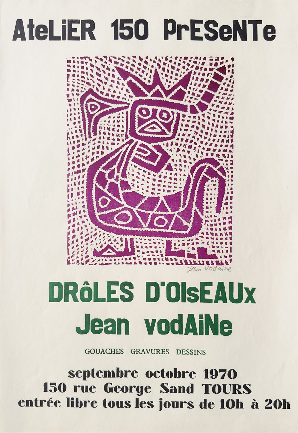 Expo 70 - Atelier 150 - Tours (violet fond blanc)