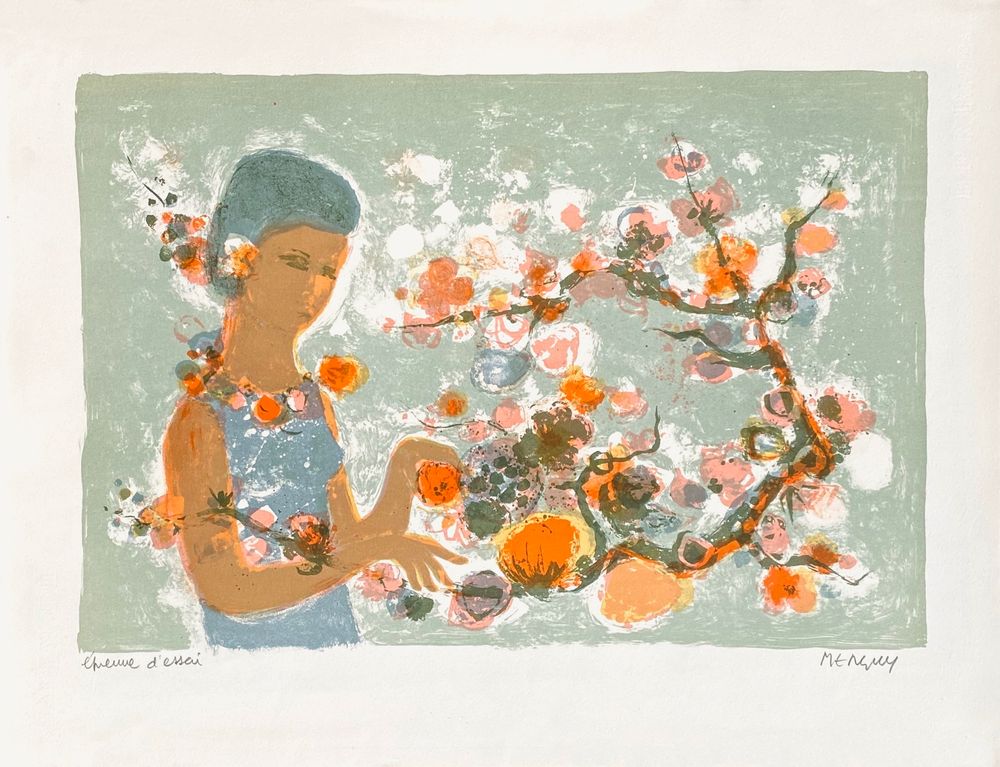 1970 - Femme et fleurs