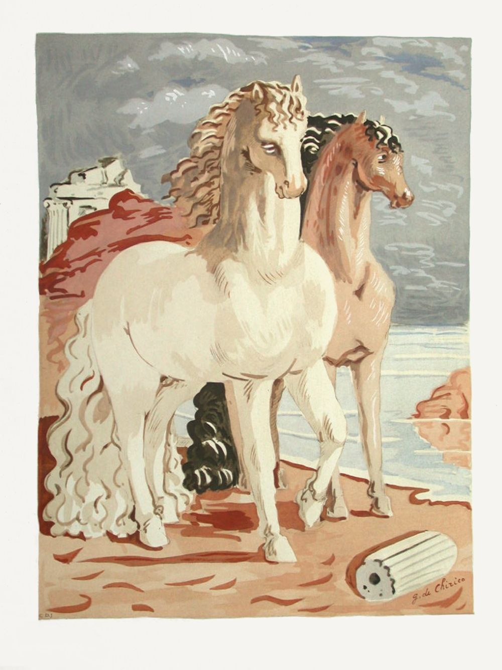 Paysage aux chevaux