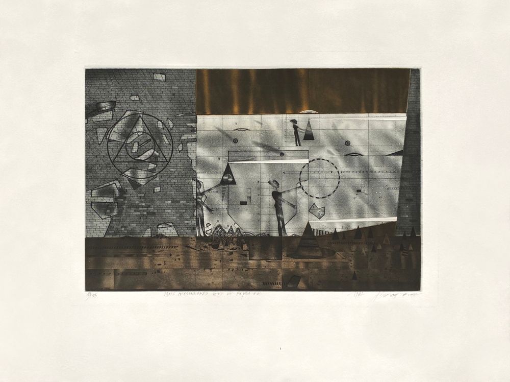 Trois personnages dans un paysage
