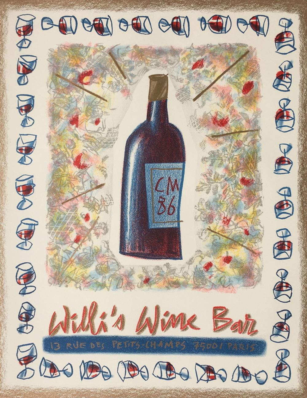 WILLI'S WINE BAR - 1986 - Millet Cathy - Original poster – Place des Arts