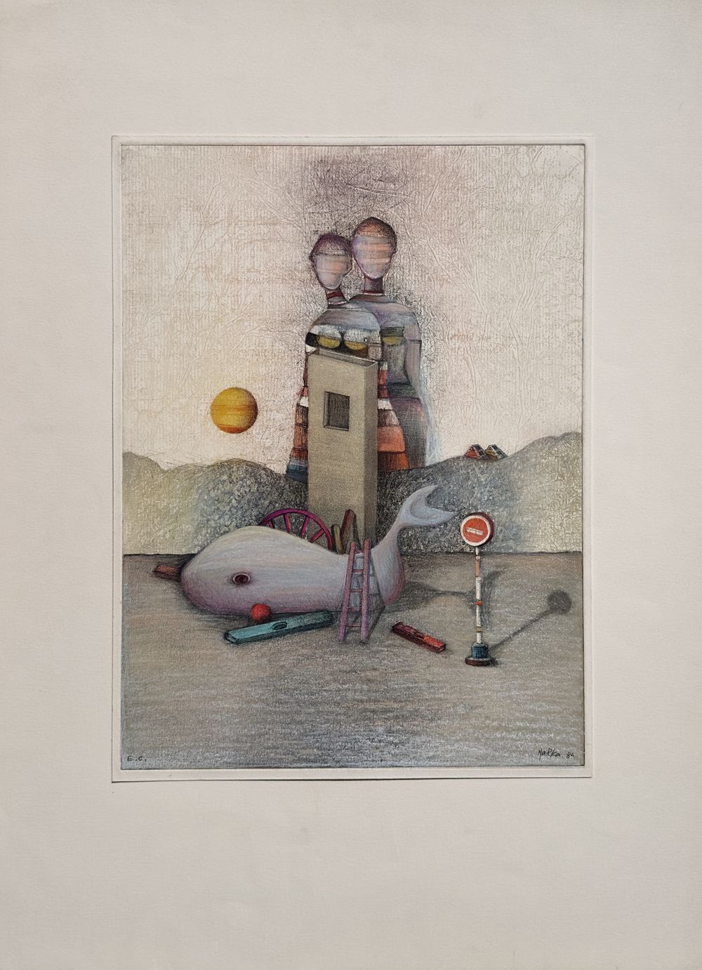 Deux personnages et la baleine