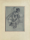 Pastels et dessins - Danseuse réajustant son chausson
