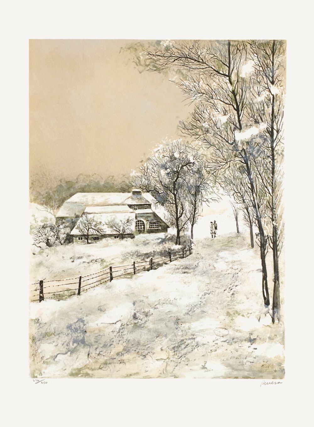 Grande maison sous la neige